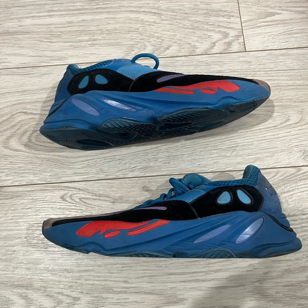 Yeezy Blue and Red Sneakers